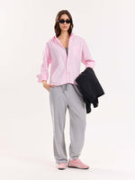 Load image into Gallery viewer, Pink Oversized Cropped Shirt