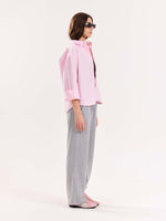 Load image into Gallery viewer, Pink Oversized Cropped Shirt