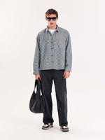 Load image into Gallery viewer, Black Checkered Oversized Cropped Shirt
