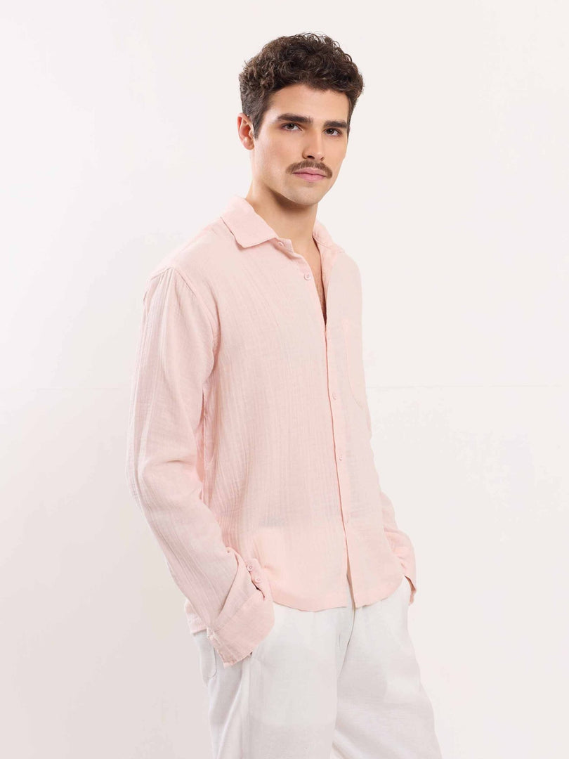 Pink Gauze Holiday Shirt