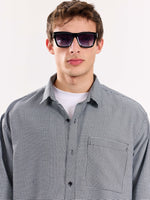 Load image into Gallery viewer, Black Checkered Oversized Cropped Shirt