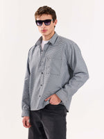 Load image into Gallery viewer, Black Checkered Oversized Cropped Shirt