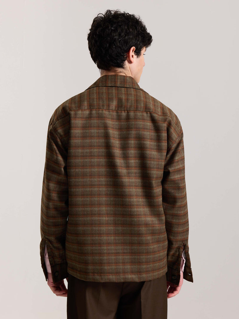 Brown Checkered Tweed Shacket ( Pre-Order )