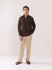 Dark Brown Poplin Shirt