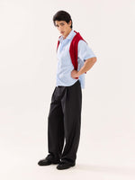 Load image into Gallery viewer, Blue Striped Oversized Cropped Shirt (Pre-Order)
