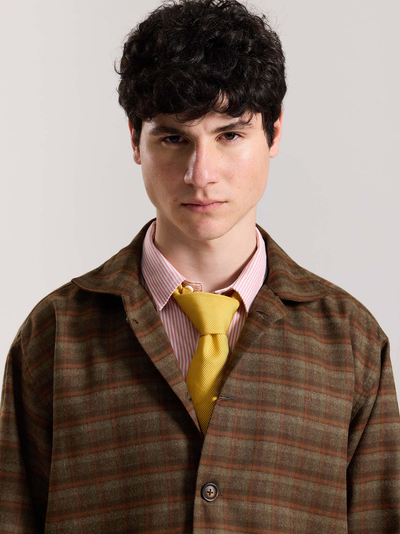 Brown Checkered Tweed Shacket ( Pre-Order )