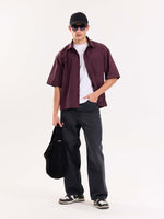 Load image into Gallery viewer, Burgundy &amp; Black Checkered Cropped Shirt