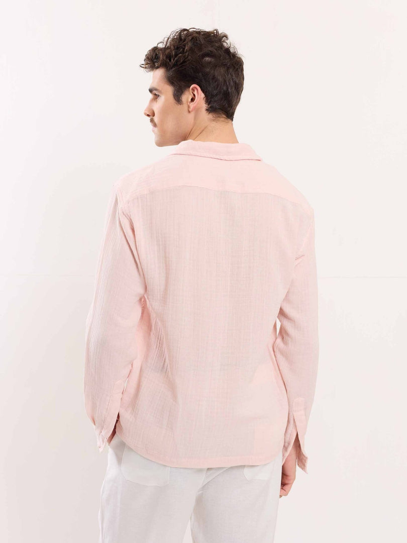 Pink Gauze Holiday Shirt