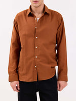 Load image into Gallery viewer, Rust Brown Linen-blend Shirt
