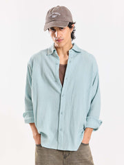 Light Blue Wrinkled Shirt