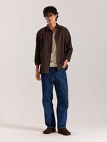 Load image into Gallery viewer, Relaxed Fit Dark Brown Textured Shirt