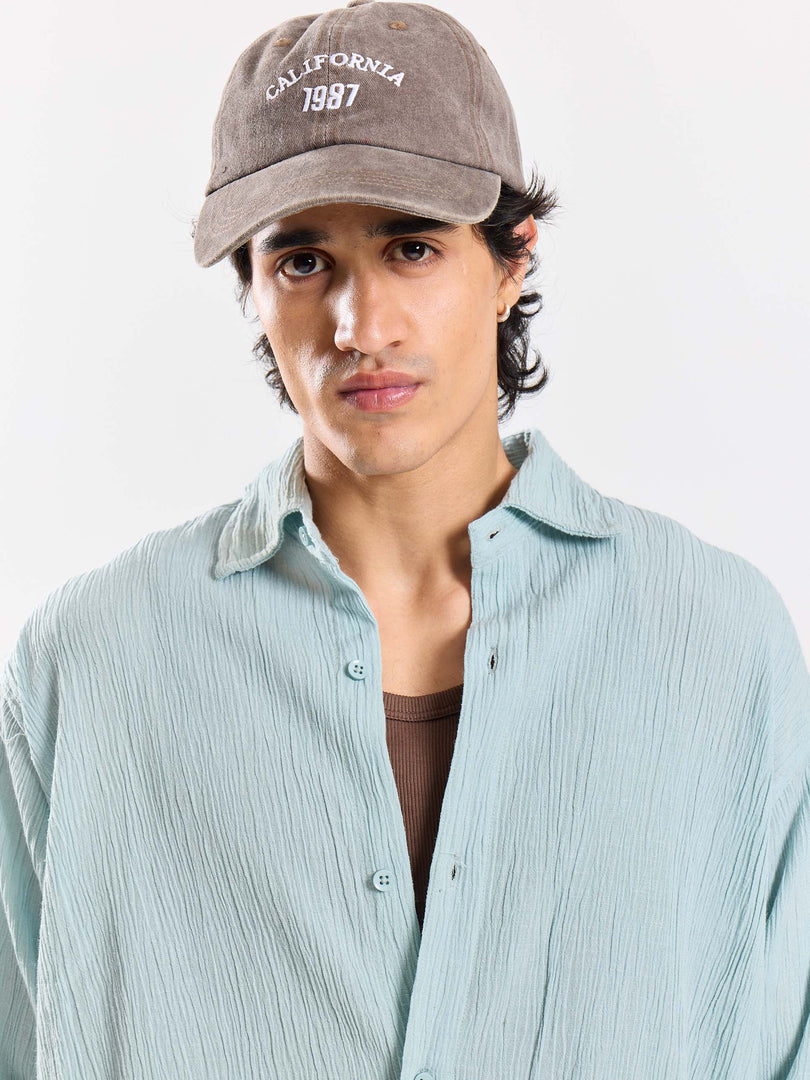 Light Blue Wrinkled Shirt