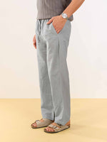 Load image into Gallery viewer, Stone Grey Linen Pull-on Pants
