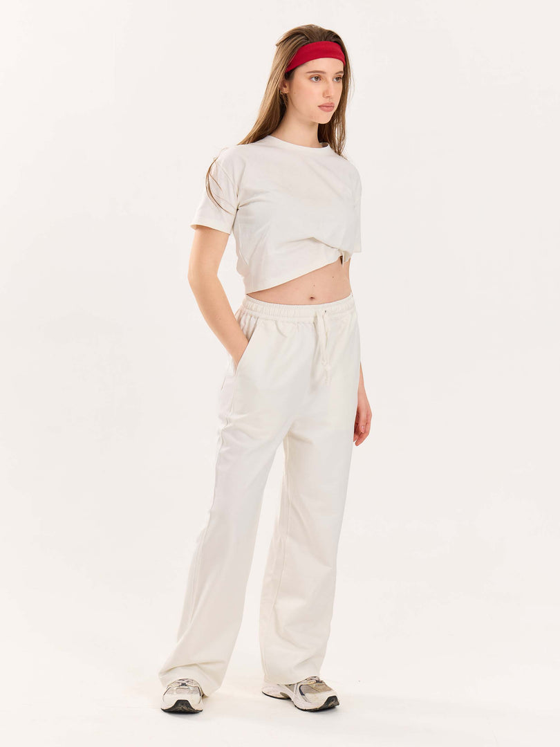 Loose Fit Off White Sweatpants