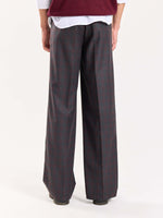 Load image into Gallery viewer, Burgundy &amp; Grey Checked Baggy Fit Trousers
