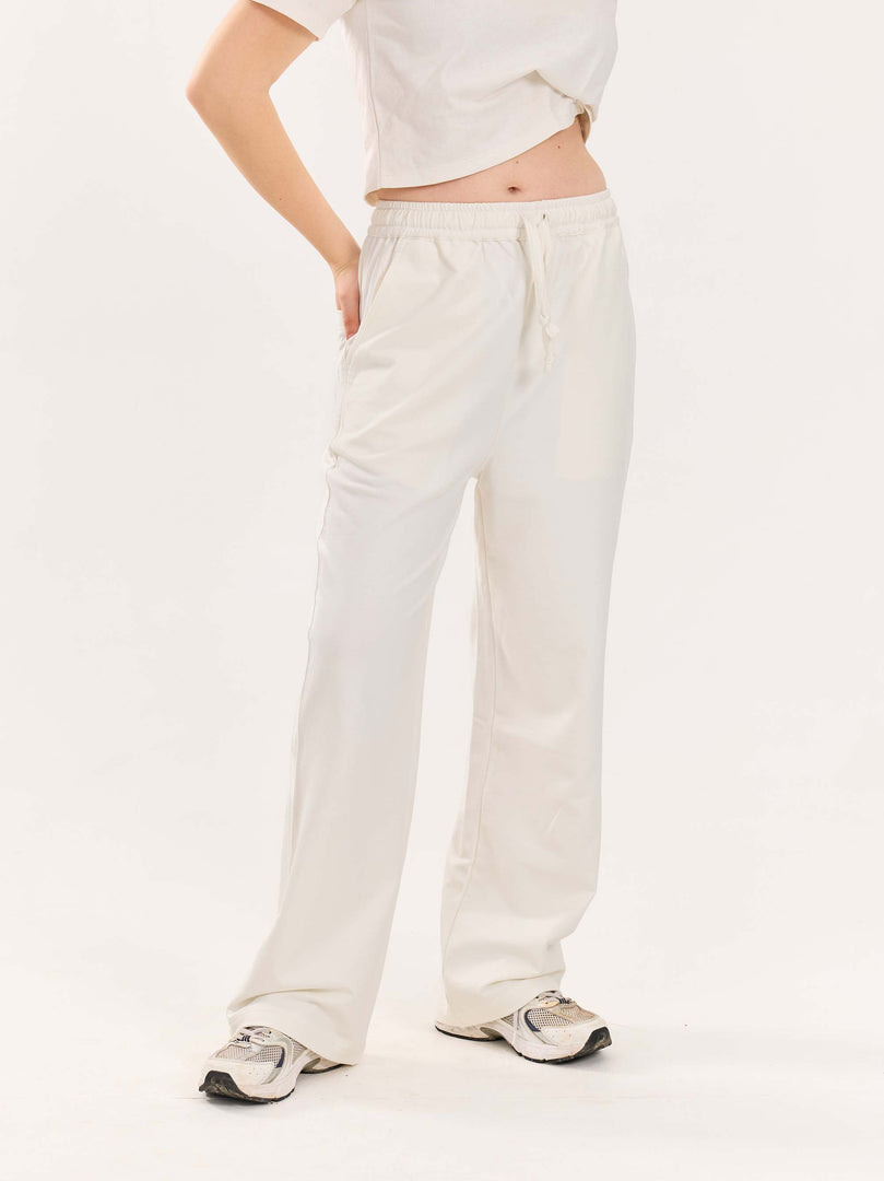 Loose Fit Off White Sweatpants