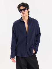 Dark Navy Wrinkled Shirt