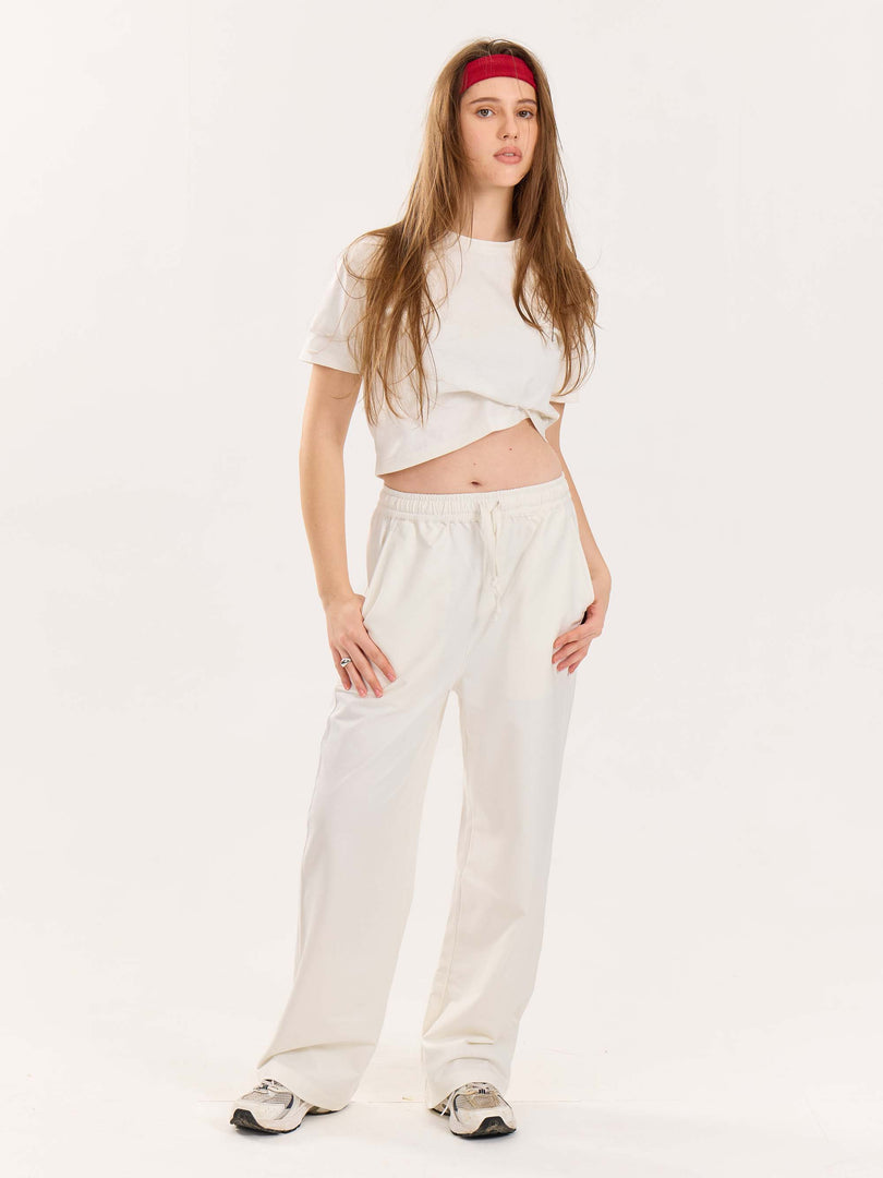 Loose Fit Off White Sweatpants