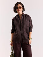 Load image into Gallery viewer, Coffee Brown Irish Linen Shirt