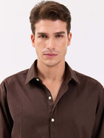 Load image into Gallery viewer, Dark Brown Linen-blend Shirt
