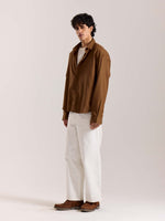 Load image into Gallery viewer, Rust Brown Linen Cropped Shirt
