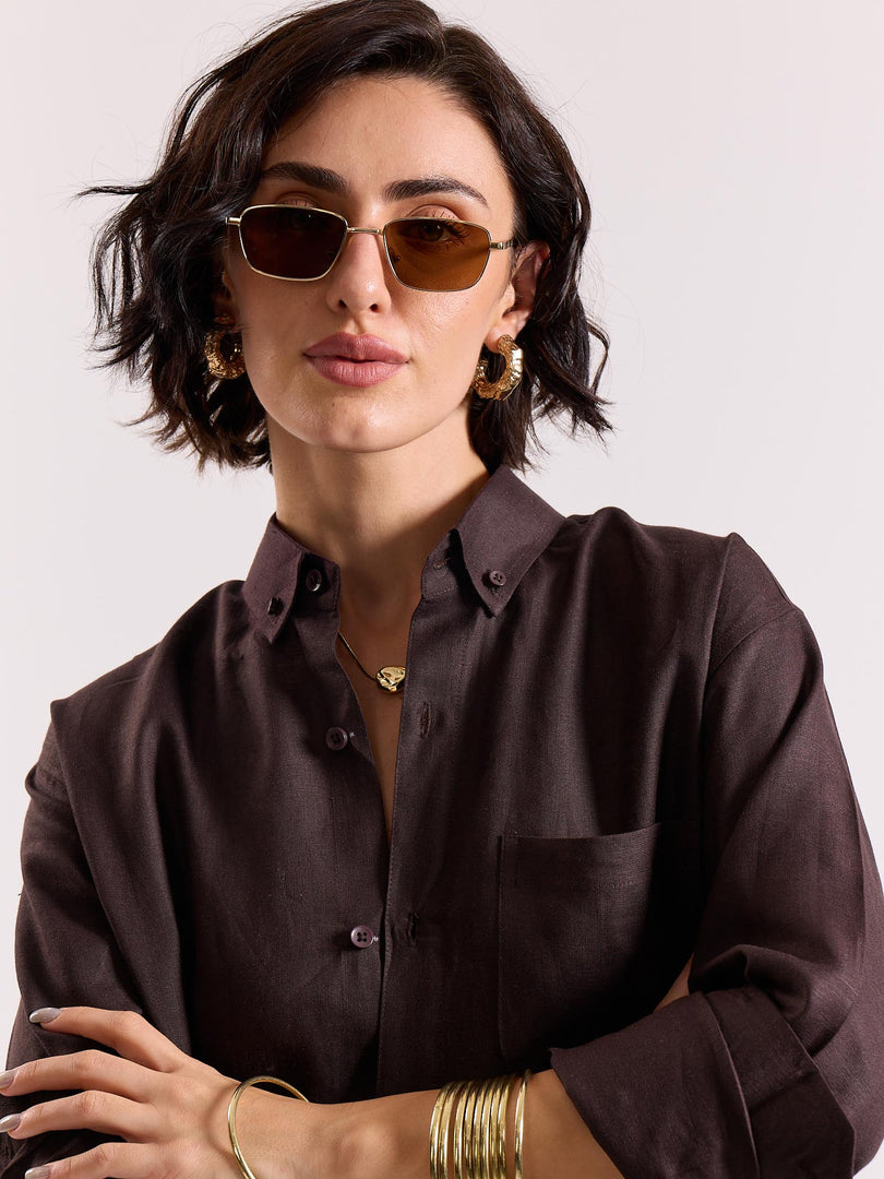 Coffee Brown Irish Linen Shirt