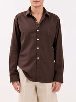 Load image into Gallery viewer, Dark Brown Linen-blend Shirt
