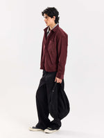 Load image into Gallery viewer, Burgundy Corduroy Oversized Shirt

