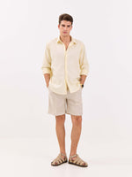 Load image into Gallery viewer, Powder Yellow Linen-blend Shirt
