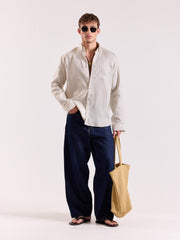 Light Beige Irish Linen Shirt