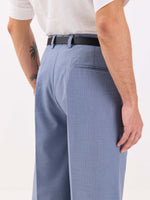 Load image into Gallery viewer, Light Blue Pinstriped Baggy Fit Trousers
