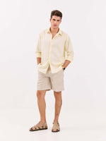 Load image into Gallery viewer, Powder Yellow Linen-blend Shirt
