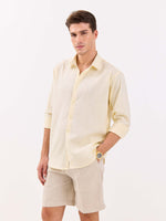 Load image into Gallery viewer, Powder Yellow Linen-blend Shirt
