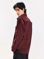 Load image into Gallery viewer, Burgundy Corduroy Oversized Shirt
