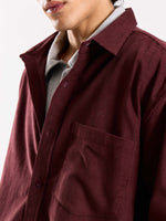 Load image into Gallery viewer, Burgundy Corduroy Oversized Shirt
