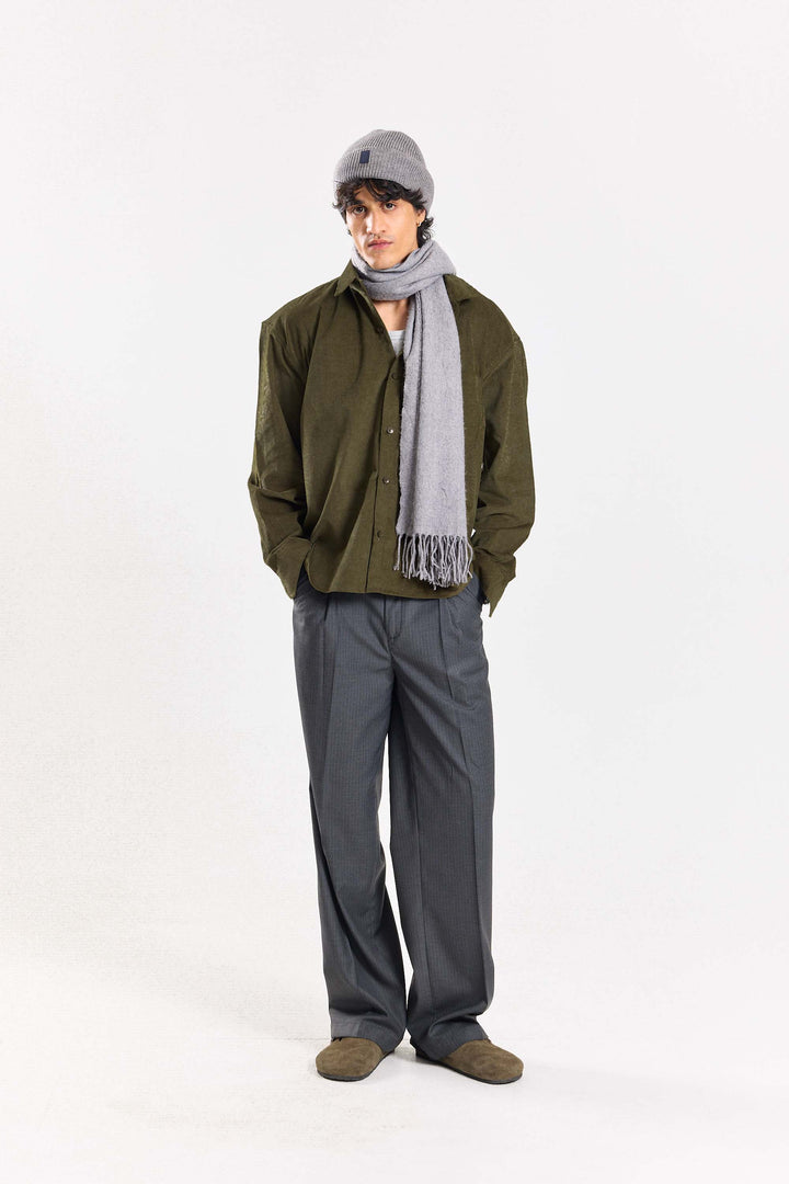 Olive Corduroy Oversized Shirt