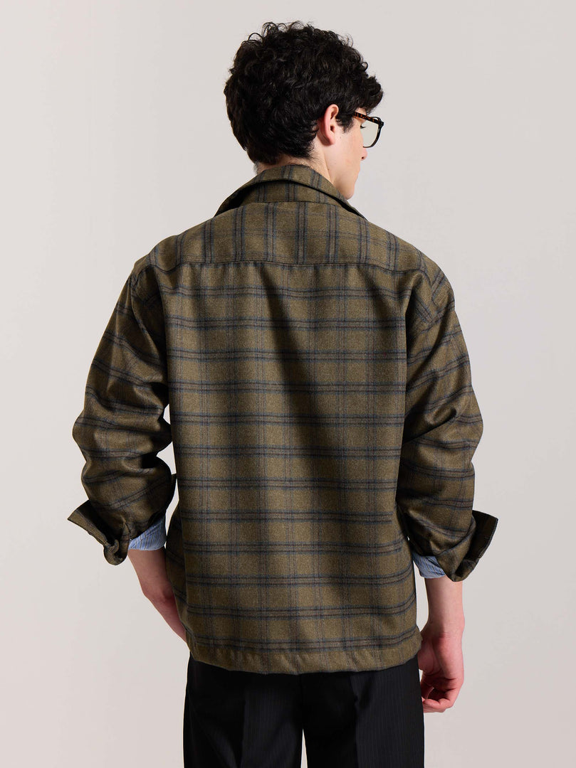 Taupe Checkered Tweed Shacket ( Pre-Order )