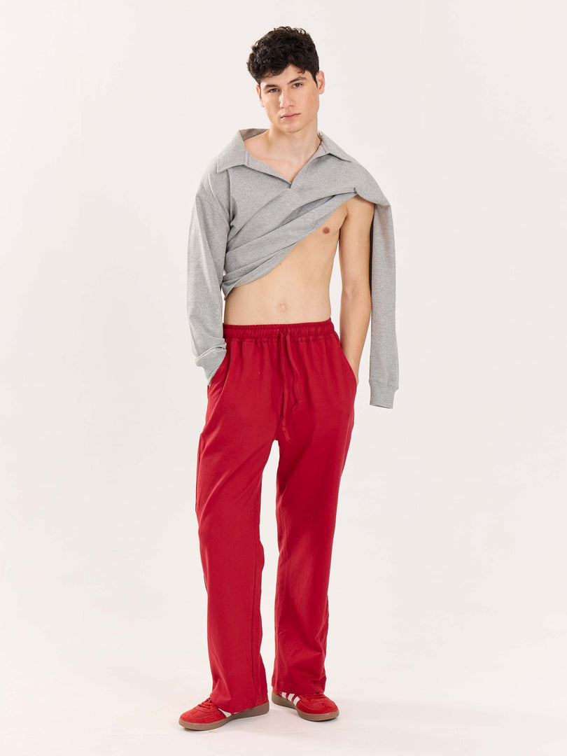 Loose Fit Red Sweatpants