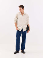 Load image into Gallery viewer, Light Beige Linen-blend Shirt
