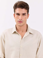 Load image into Gallery viewer, Light Beige Linen-blend Shirt
