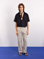 Load image into Gallery viewer, Cream Striped Textured Pull-on Pants
