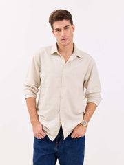 Light Beige Linen-blend Shirt