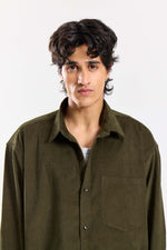 Load image into Gallery viewer, Olive Corduroy Oversized Shirt