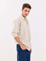 Load image into Gallery viewer, Light Beige Linen-blend Shirt

