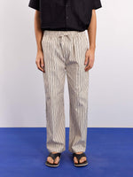Load image into Gallery viewer, Cream Striped Textured Pull-on Pants
