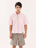 Load image into Gallery viewer, Pink Striped Oversized Cropped Shirt (Pre-Order)
