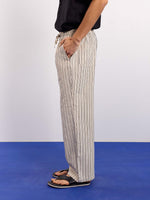 Load image into Gallery viewer, Cream Striped Textured Pull-on Pants
