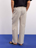 Load image into Gallery viewer, Cream Striped Textured Pull-on Pants

