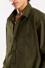 Load image into Gallery viewer, Olive Corduroy Oversized Shirt