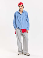 Load image into Gallery viewer, Baby Blue Corduroy Oversized Shirt
